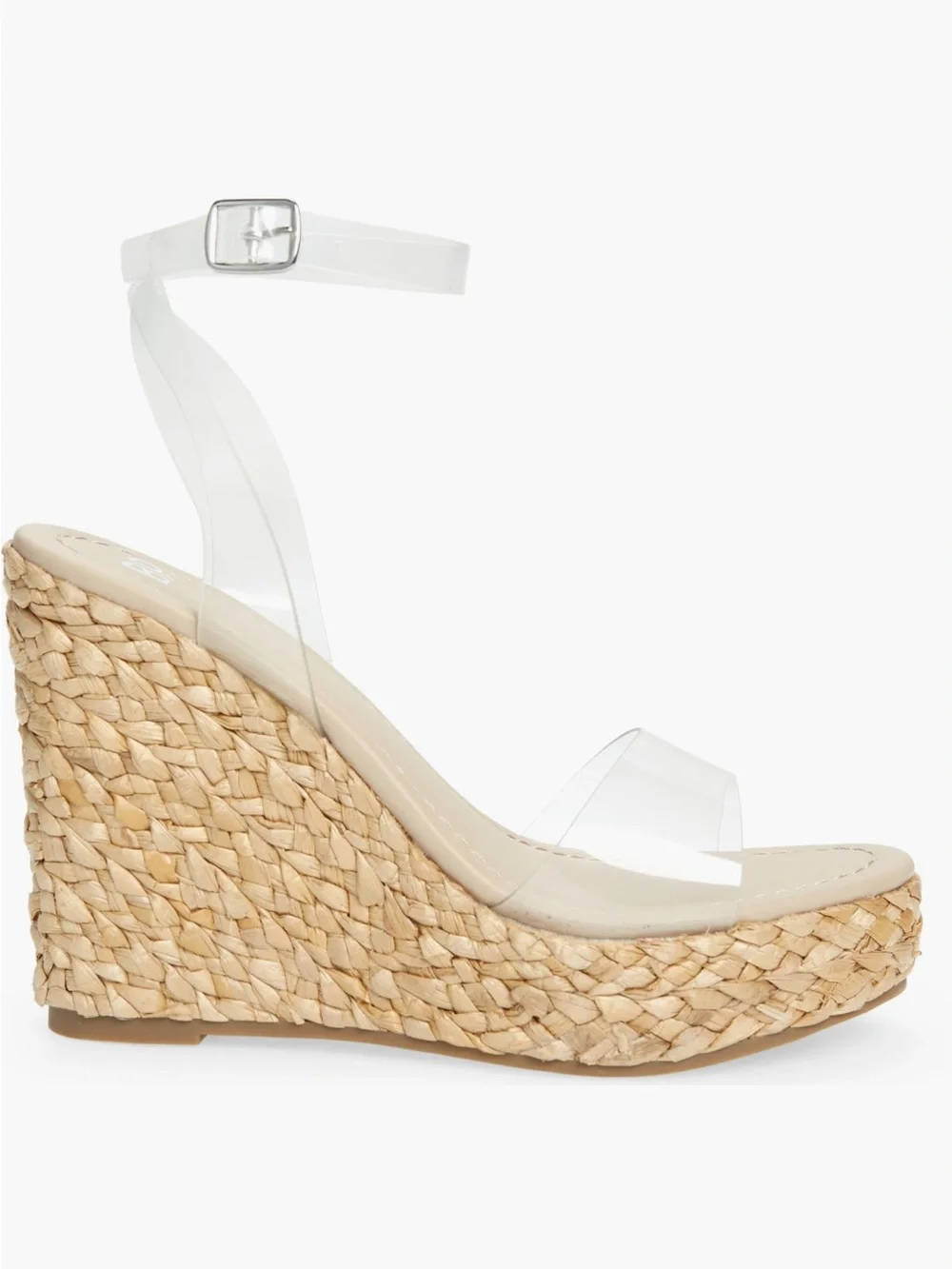 BP Ginny Espadrille Clear-Strap Ankle Strap Wedge Sandal